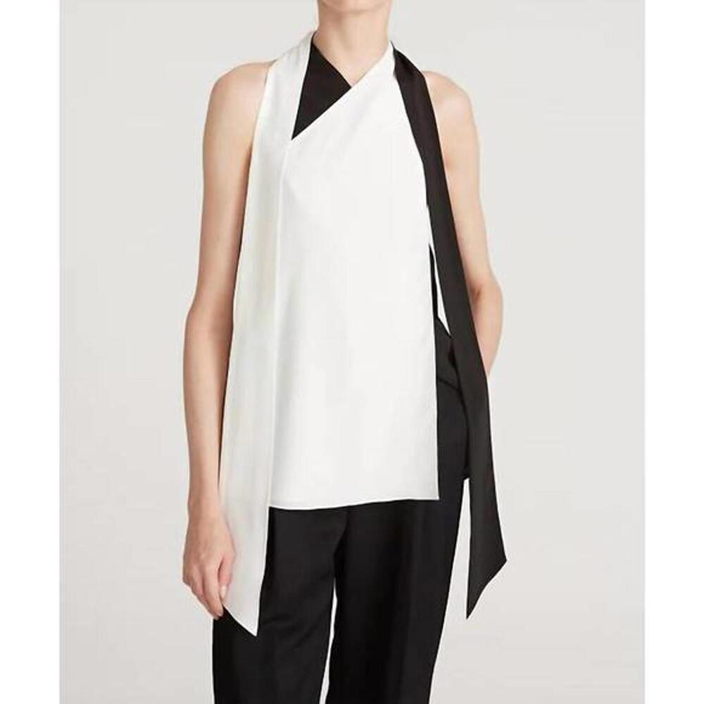 NWT Halston Women's Black/White Blouse Size 10